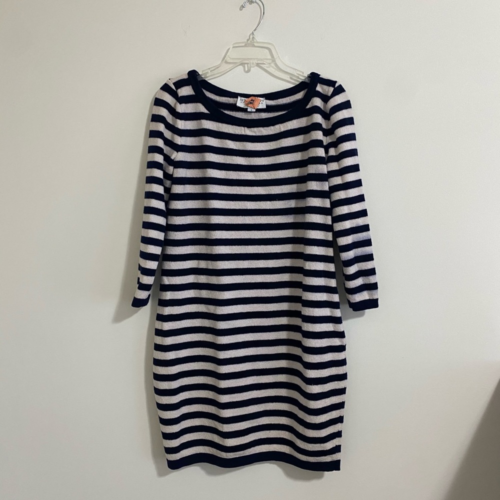 ST. JOHN | Striped Fitted Dress